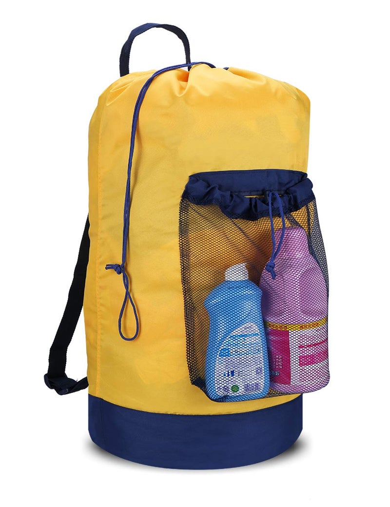 Dalykate Backpack Laundry Bag, Laundry Backpack with Shoulder Straps and Mesh Pocket Durable Nylon Clothes Hamper Bag with Drawstring Closure for College, Travel, Laundromat, Apartment - Image 1