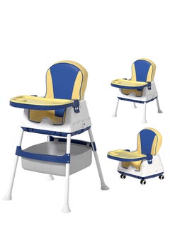 Perfii Baby High Chair for Toddlers Baby Feeding Chair with Tray Children's Dining Table Removable Toddler Chair with Wheels  - Image 1