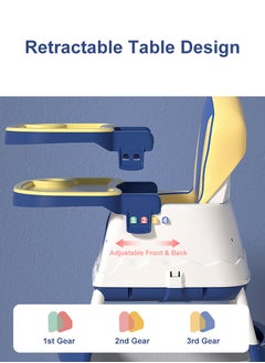 Perfii Baby High Chair for Toddlers Baby Feeding Chair with Tray Children's Dining Table Removable Toddler Chair with Wheels  - Image 3