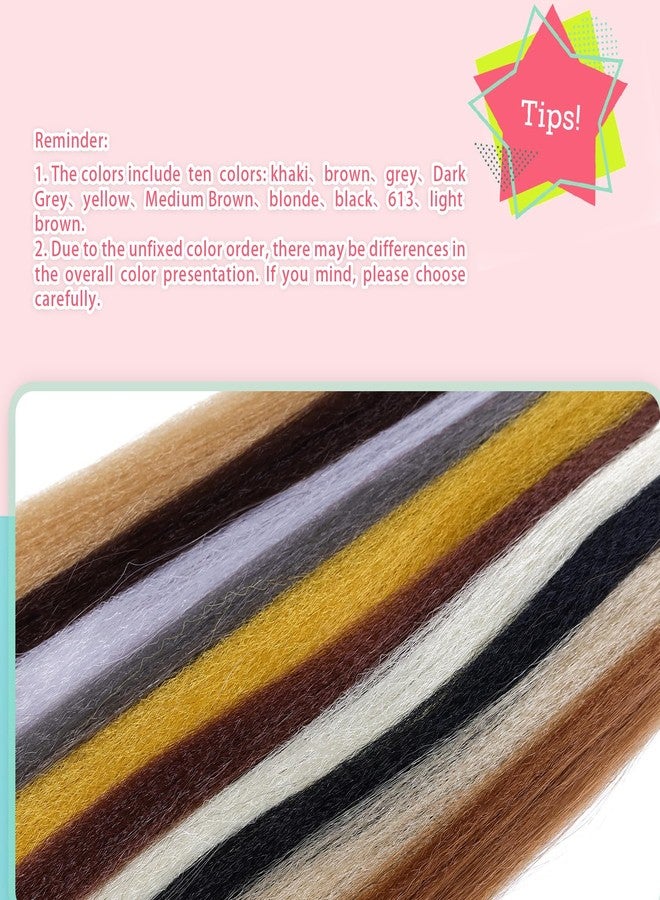 MAYSA Blonde Brown Braiding Hair Extensions Multicolored Braiding Hair 24inch 3Pcs Synthetic Fake Hair for Braiding #black-brown-blonde-yellow-grey - Image 3