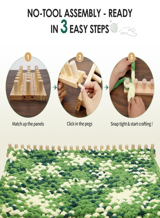 Zlshmoee 64" Chunky Knitting Loom Kit for DIY Blankets | Adjustable Wooden Frame & No-Needle Hand Knitting | Beginner-Friendly Craft Gift for Home Decor, Stress Relief & Relaxing Hobby - Image 5