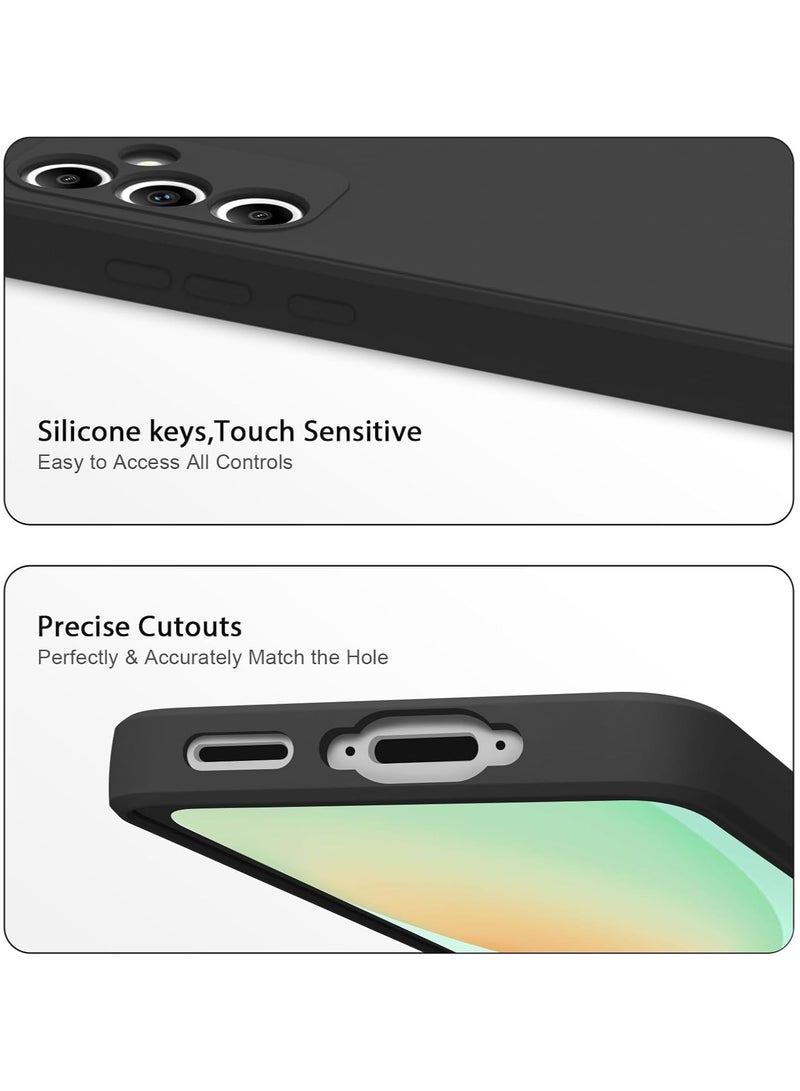 ICARLUS Phone Case for Samsung Galaxy S24 FE 5G Case Silicone with Soft Microfiber Lining Slim Cover Black - Image 4