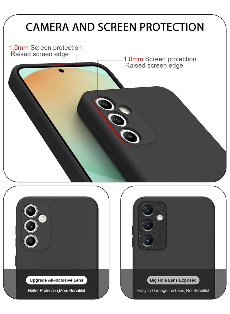 ICARLUS Phone Case for Samsung Galaxy S24 FE 5G Case Silicone with Soft Microfiber Lining Slim Cover Black - Image 3