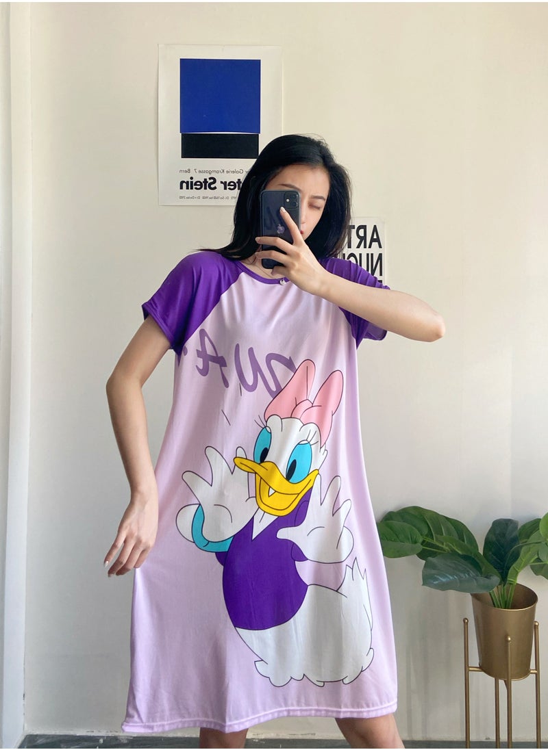 Generic Cartoon Print Nightdress Purple  - Image 2