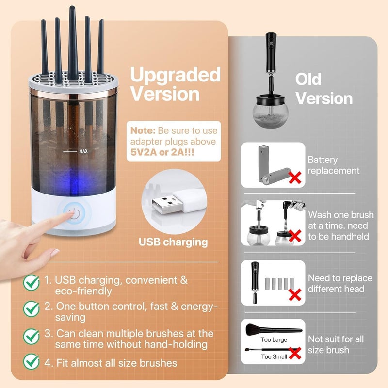 ConvertKitchen Makeup brush cleaner machine New Electric Cosmetic  Painting Brush Cleaner set of 1 - Image 4