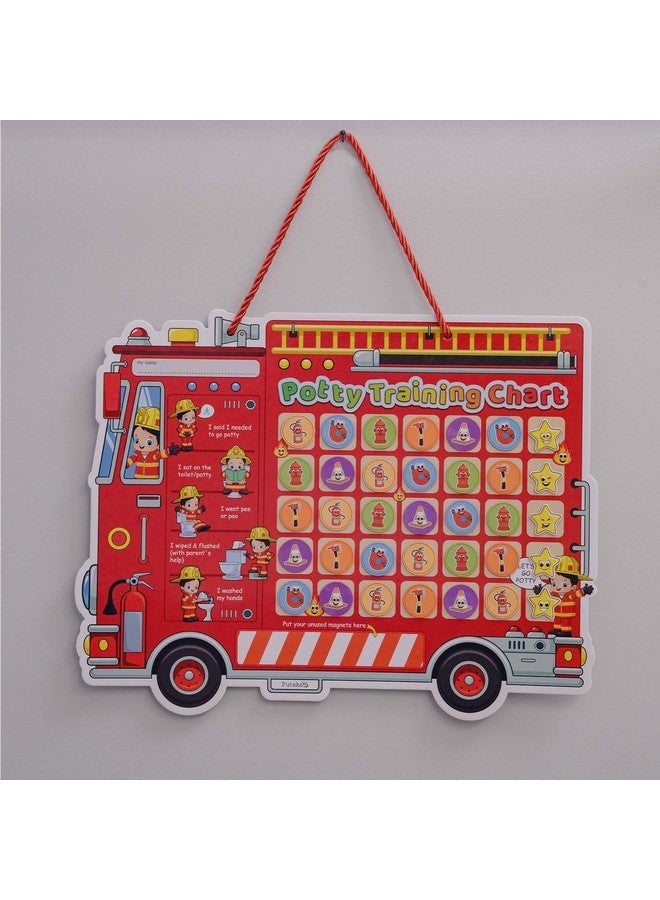 Putska Potty Chart for Toddlers with Fireman Theme - Reusable Potty Training Chart with Rewards, Stickers, and Training Tools - Perfect for Toddler Potty Training - Image 3