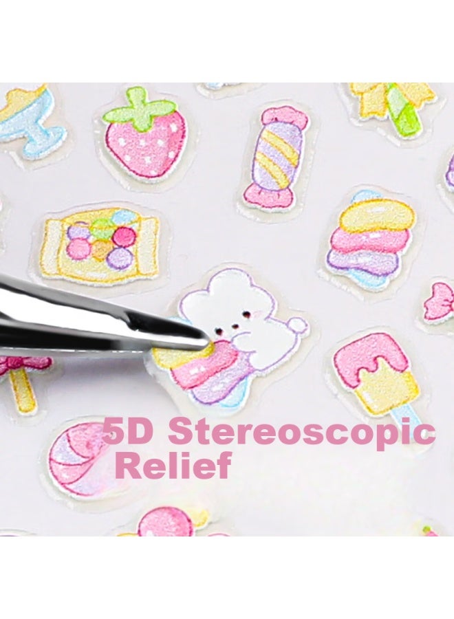 Surada Children's Nail Stickers, Children's Stickers, Nail Art Stickers, Children's Nail Stickers, 5d Embossed Nail Stickers, Children's Stickers, Children's Manelai Nail Stickers Jc-a008 - Image 5