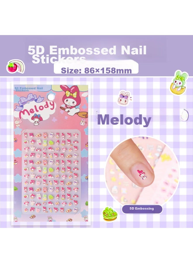 Surada Children's Nail Stickers, Children's Stickers, Nail Art Stickers, Children's Nail Stickers, 5d Embossed Nail Stickers, Children's Stickers, Children's Manelai Nail Stickers Jc-a008 - Image 2