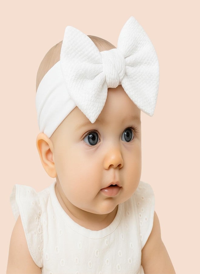 BellaStella 7 Pcs Baby Headbands for Girls & Boys, Soft Stretchy Hair Bands with Bow, Flower and Knot Design, Comfortable and Stylish Hair Accessories for Newborn, Infant and Toddler Babies (Multicolor-3) - Image 5