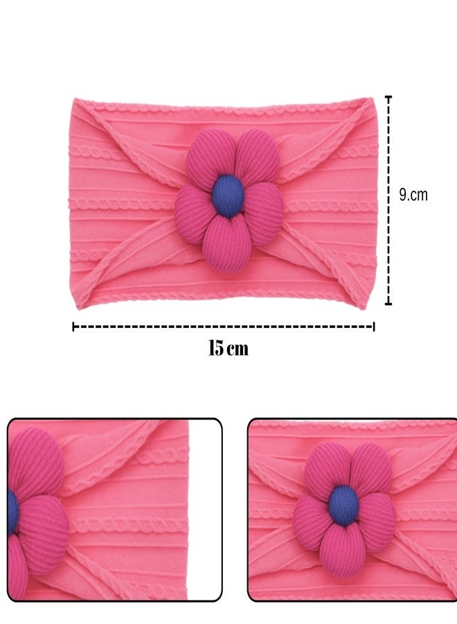BellaStella 7 Pcs Baby Headbands for Girls & Boys, Soft Stretchy Hair Bands with Bow, Flower and Knot Design, Comfortable and Stylish Hair Accessories for Newborn, Infant and Toddler Babies (Multicolor-3) - Image 4