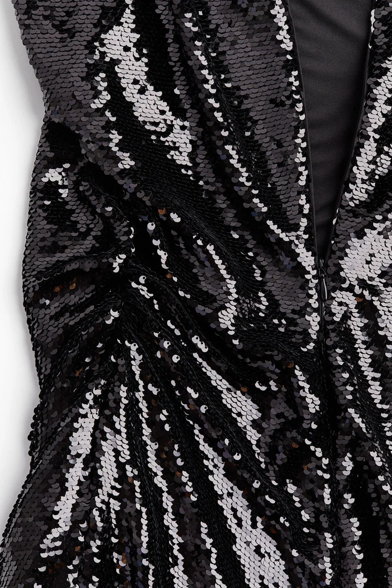 H&M Sequined shoulder-pad dress