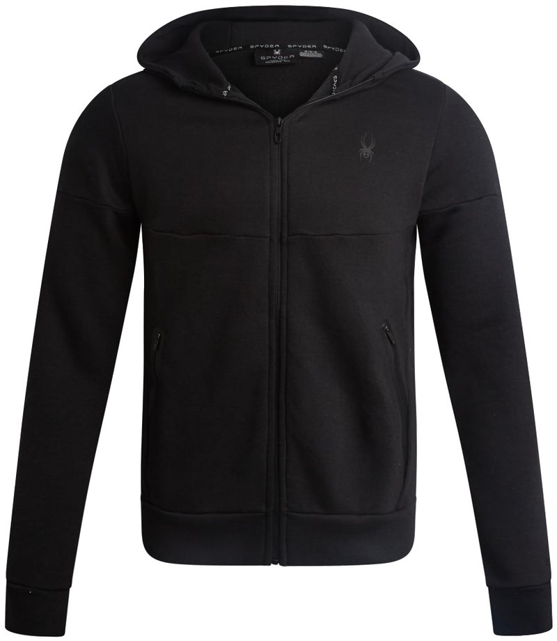 Spyder Mens Zip Up Hoodie - Super Soft Performance Fleece Sweatshirts for Men - Warm Athletic Hoodies for Running Walking Gym, Size Medium, Black Ink - Image 1