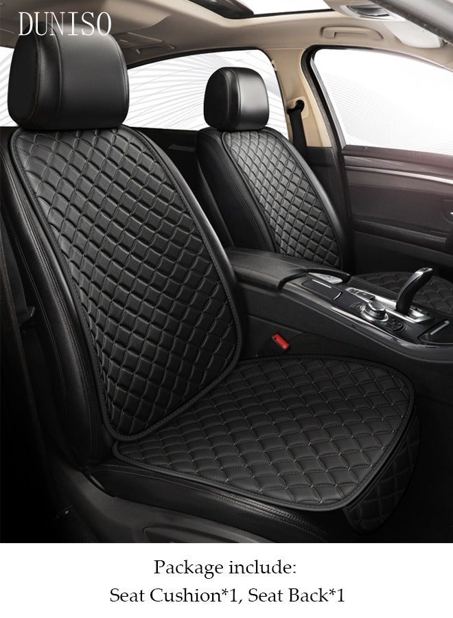 DUNISO 1PCS Auto Breathable Universal Four Seasons Front Car Seat Covers Luxury Include Front Car Seat Protector and Rear Car Seat Cushion Compatible with 95% Vehicle Fit for Cars Truck SUV or Vans - Image 2
