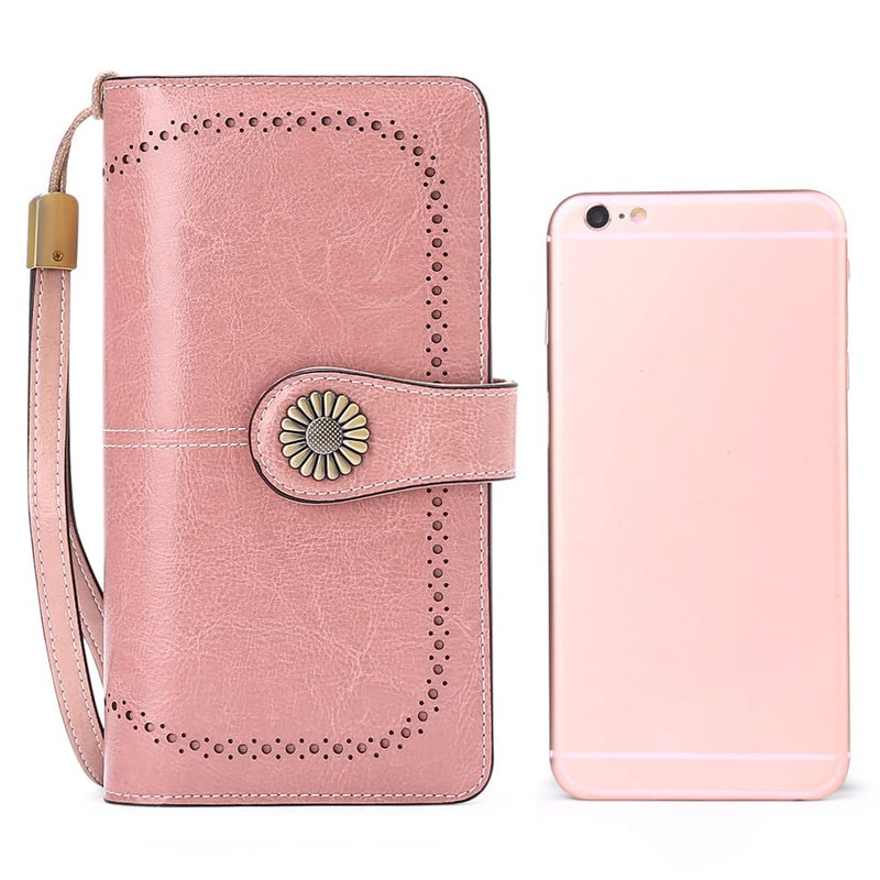 SENDEFN Wallets for Women Leather Credit Card Holder with RFID Blocking Large Capacity Wristlet - Image 4