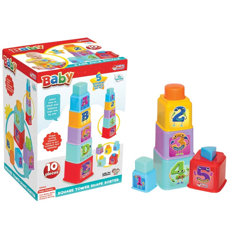 Dede - Square Tower Shape Sorter - 03464 - Image 1
