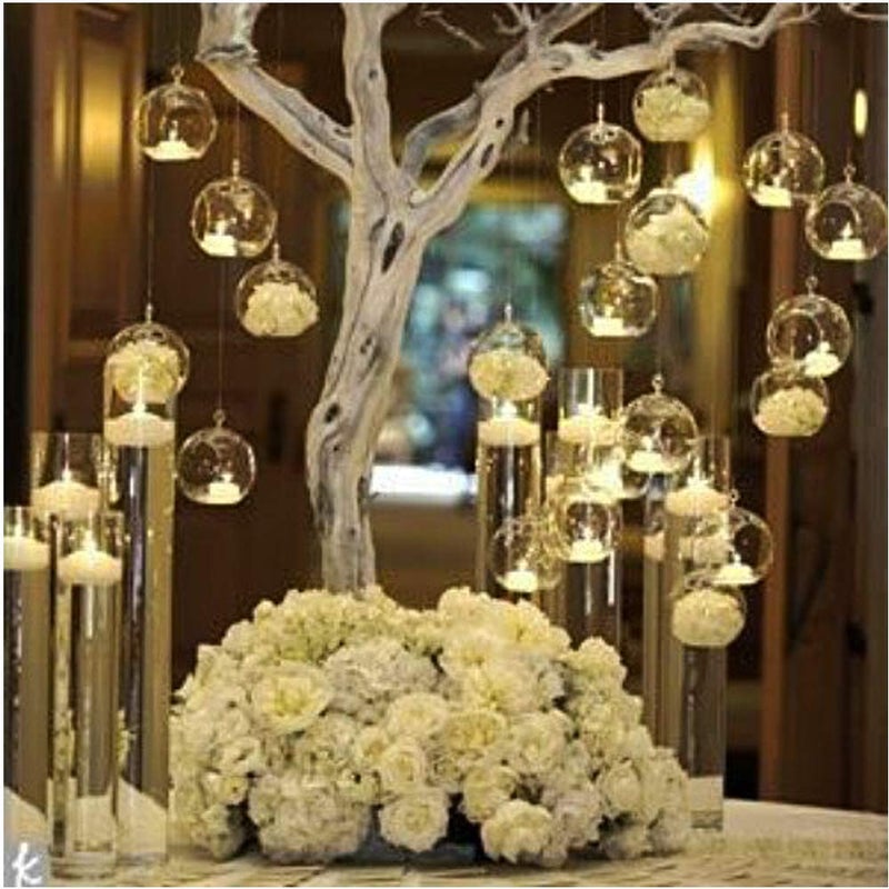 NUPTIO Glass Terrarium Globe Ornaments 12 Pcs 3.15" Diameter Small Terrariums Hanging Tea Light Candle Holders Home Wedding Party Centerpieces - Image 5