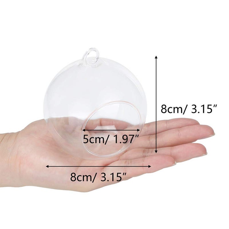 NUPTIO Glass Terrarium Globe Ornaments 12 Pcs 3.15" Diameter Small Terrariums Hanging Tea Light Candle Holders Home Wedding Party Centerpieces - Image 2