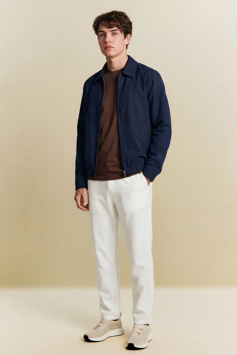 DeFacto White Man Soft Textured Jogger Pants Casual - Image 1