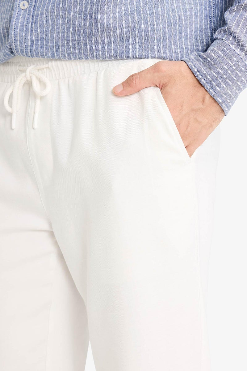 DeFacto White Man Soft Textured Jogger Pants Casual - Image 3