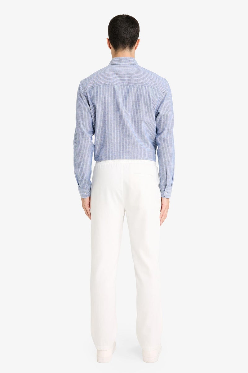 DeFacto White Man Soft Textured Jogger Pants Casual - Image 4