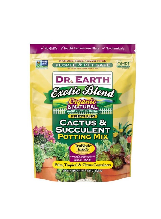 Dr. Earth 810 تربة صبار ونباتات عصارية غريبة، 8 كوارت، طبيعية - Image 5