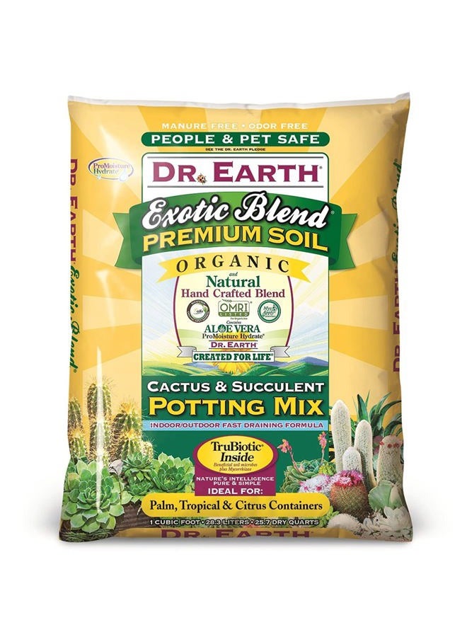 Dr. Earth 810 تربة صبار ونباتات عصارية غريبة، 8 كوارت، طبيعية - Image 1