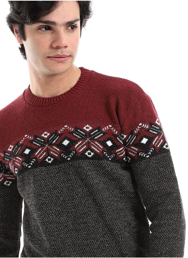Caesar - Wool Mens Pullover With Multi Design - Image 1