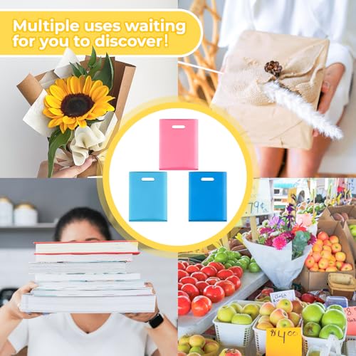 Umikk Merchandise Bags - 180 Pcs, 12 x 15 Glossy Plastic Shopping Bags in Bulk, Handles, Pink & Blue gift and boutique bags - Image 5