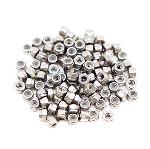 binifiMux 100pcs M2.5 x 0.45mm 304 Stainless Steel Nylock Self Locking Nuts - Image 4