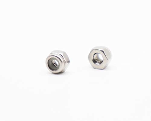 binifiMux 100pcs M2.5 x 0.45mm 304 Stainless Steel Nylock Self Locking Nuts - Image 2