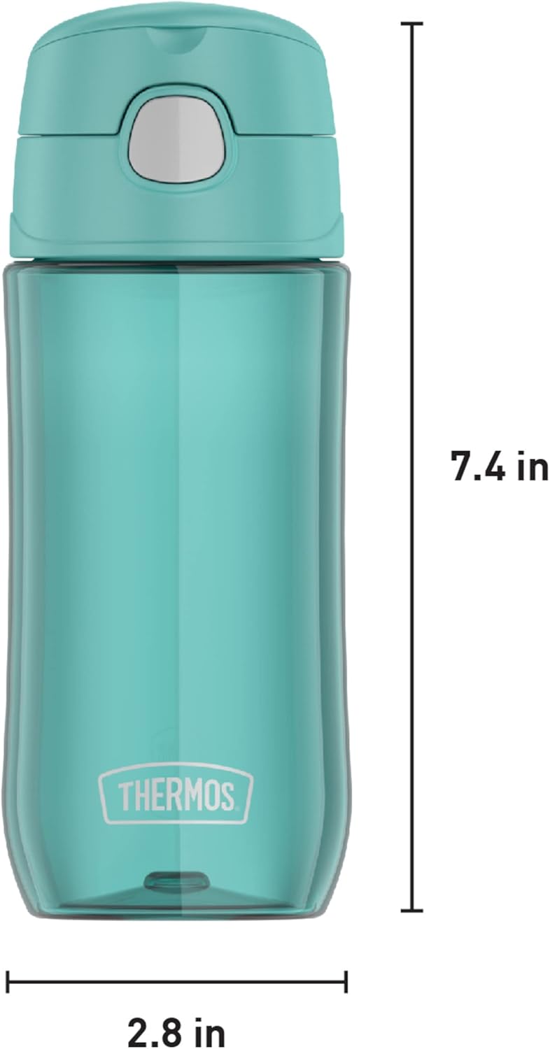 THERMOS زجاجة ثيرموس فنتاينر بلاستيكية للأطفال باللون الأزرق المائي سعة 470 مل - Image 2