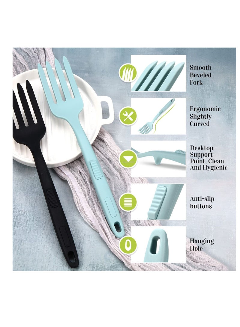 Y&D 10 in 1 Silicone Flexible Fork, 11 Inch Cooking Tools and Utensils Heat Resistant Fork Dishwasher, Mixes Ingredients, Mashes Food, Whisks Eggs, Baking, Mixing Made Easy (Lake Blue) - Image 2