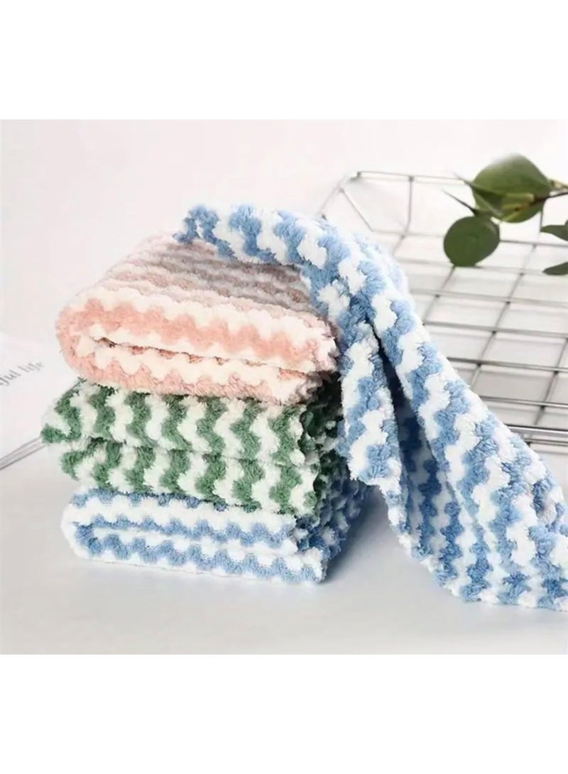 مخطوطات طقم مناشف يد للحمام مكون من 10 قطع، منشفة يد للحمام خالية من الزيوت، منشفة وجه ناعمة عالية الامتصاص للبالغين والأطفال للحمام والمطبخ، 25 × 25 سم (متعددة الألوان) - Image 2