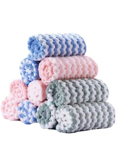 Scrolls Hand Towels for Bathroom Set 10 Pieces, Free of Oil Bath Hand Towel, Face Towel Soft Highly Absorbent Towels for Adults and Children for Bathroom, Kitchen, 25x25cm (Multicolor)  - Image 1