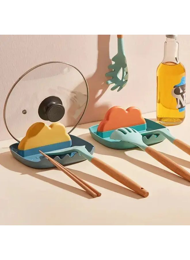 Green Cloud Kitchen Organizer Rack For Spatulas Spoons Pot Lids Compact Countertop Storage - Image 1