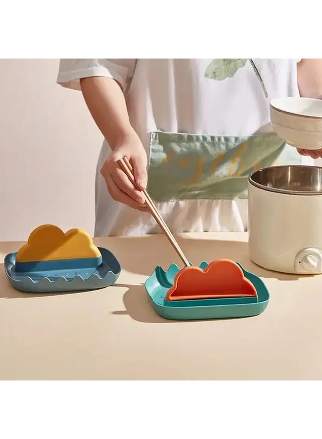 Green Cloud Kitchen Organizer Rack For Spatulas Spoons Pot Lids Compact Countertop Storage - Image 2