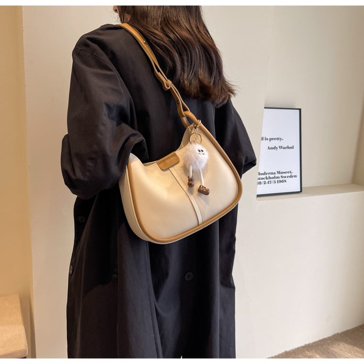 2023 New Trendy Simple Bag Women'S Niche Design Shoulder Bag Korean Style Simple Commuter Solid Color Messenger Bag - Image 1