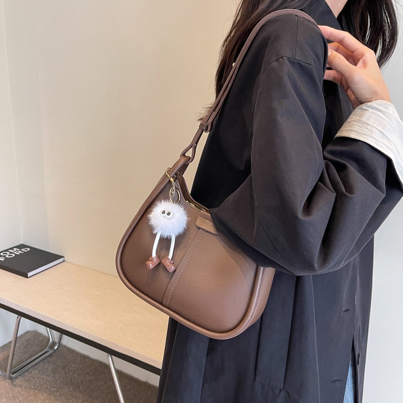 2023 New Trendy Simple Bag Women'S Niche Design Shoulder Bag Korean Style Simple Commuter Solid Color Messenger Bag - Image 5