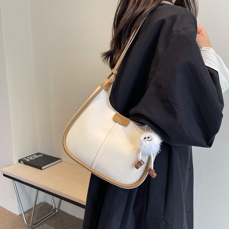 2023 New Trendy Simple Bag Women'S Niche Design Shoulder Bag Korean Style Simple Commuter Solid Color Messenger Bag - Image 4