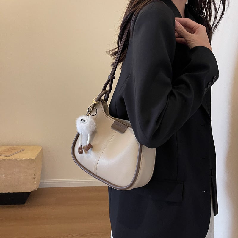 2023 New Trendy Simple Bag Women'S Niche Design Shoulder Bag Korean Style Simple Commuter Solid Color Messenger Bag - Image 2