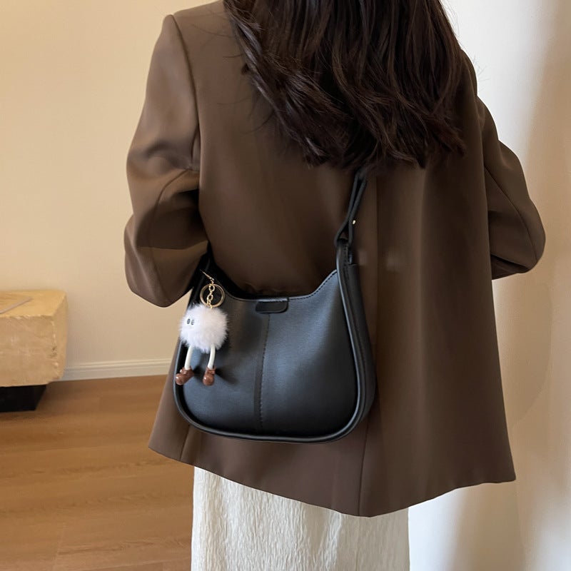 2023 New Trendy Simple Bag Women'S Niche Design Shoulder Bag Korean Style Simple Commuter Solid Color Messenger Bag - Image 3