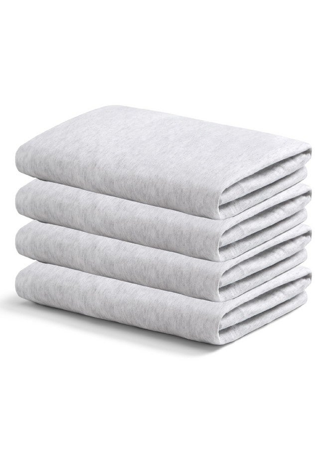 Delta Children 3-Inch Mini Crib Sheet Set, 4 Pack, Soft and Breathable 100% Jersey Knit Fitted Sheet Set, Crib Sheets for Baby Boys and Girls, Grey - Image 1