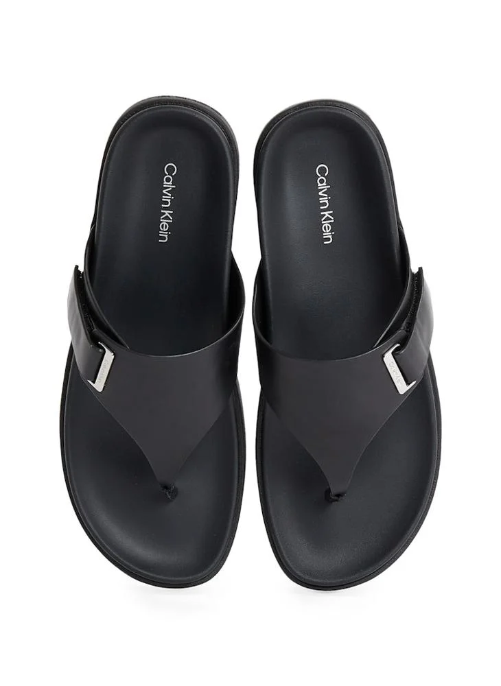 CALVIN KLEIN ADJUSTABLE LEATHER SANDALS
