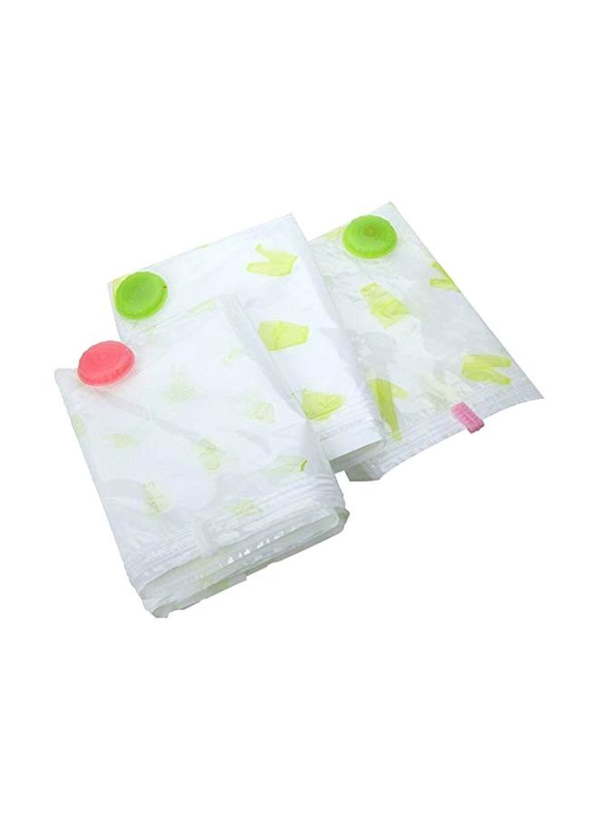 NIBEMINENT 5-Piece Vacuum Storage Bag White/Green/Red 70x100centimeter