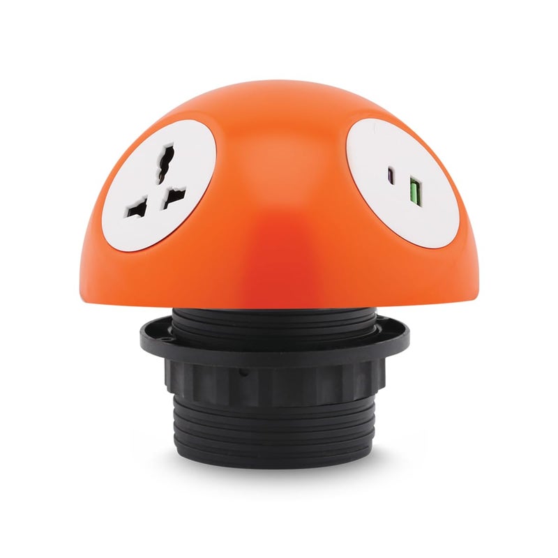 MX MX Pluto Grommet Power Hub with 2 Universal Sockets 2 USB AC Fast Charging Ports 30W PD Quick Charge Multi Plug Power Socket Easy Mounting Desktop Charging Station Desk USB Charger  - Image 1
