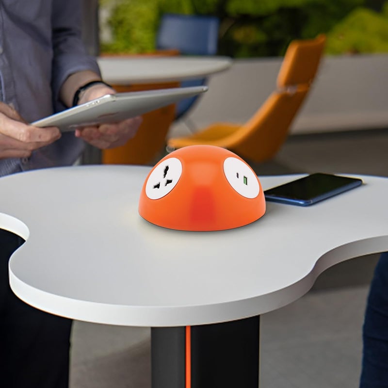 MX MX Pluto Grommet Power Hub with 2 Universal Sockets 2 USB AC Fast Charging Ports 30W PD Quick Charge Multi Plug Power Socket Easy Mounting Desktop Charging Station Desk USB Charger  - Image 3