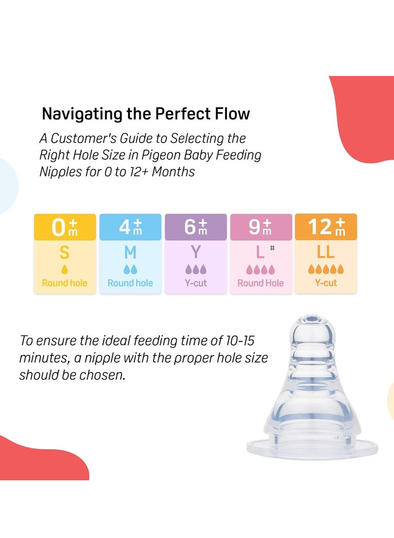 pigeon Pigeon Peristaltic Nipple LL Y Cut,for 12+ Month Babies,BPS Free,BPA Free,Pack of 3  - Image 5