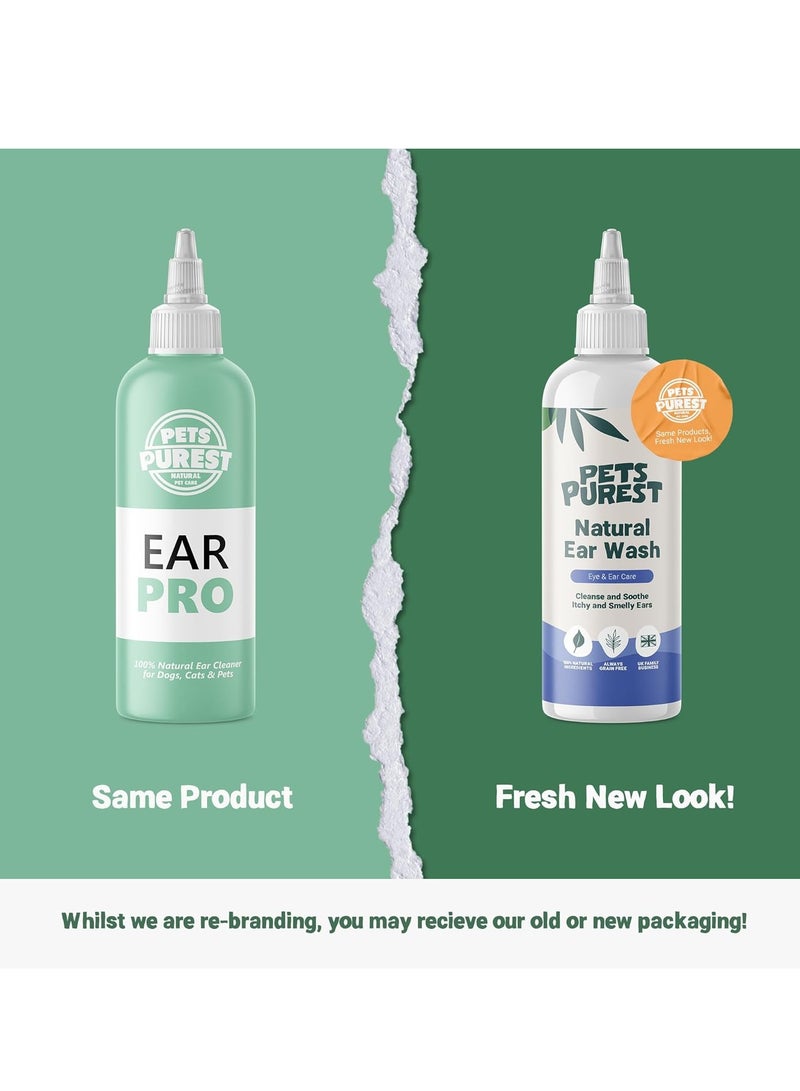 منظف ​​أذن الكلاب من Pets Purest قطرات أذن موصى بها من قبل الأطباء البيطريين في المملكة المتحدة للكلاب لإيقاف اهتزاز الرأس والحكة في الأذنين والشمع ذي الرائحة الكريهة محلول تنظيف طبيعي 100% مضاد للفيروسات ومضاد للفطريات 250 مل - Image 2