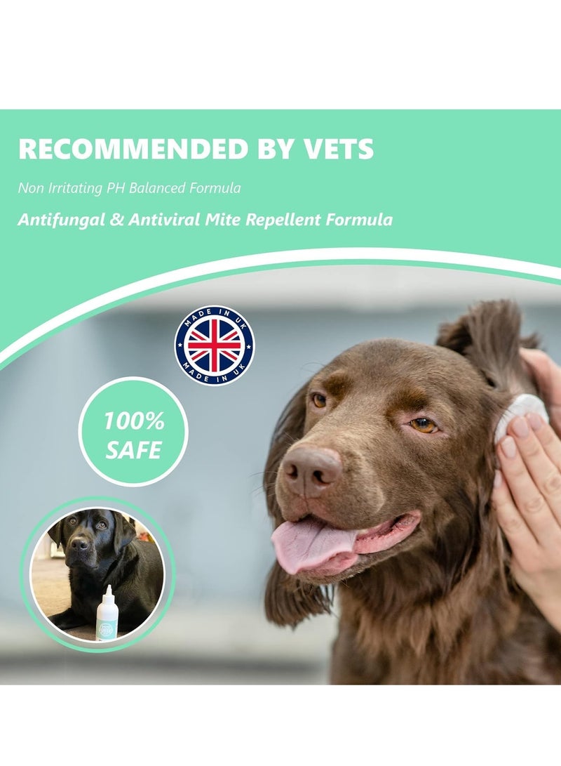 منظف ​​أذن الكلاب من Pets Purest قطرات أذن موصى بها من قبل الأطباء البيطريين في المملكة المتحدة للكلاب لإيقاف اهتزاز الرأس والحكة في الأذنين والشمع ذي الرائحة الكريهة محلول تنظيف طبيعي 100% مضاد للفيروسات ومضاد للفطريات 250 مل - Image 5