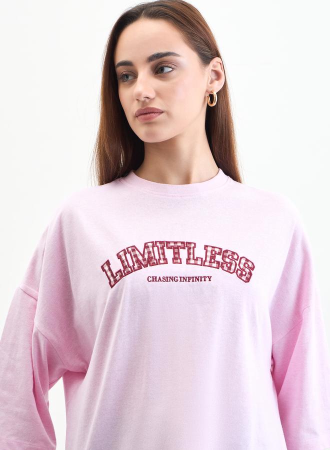 ستايلي تيشيرت واسع مطبع بكتابة - Image 3